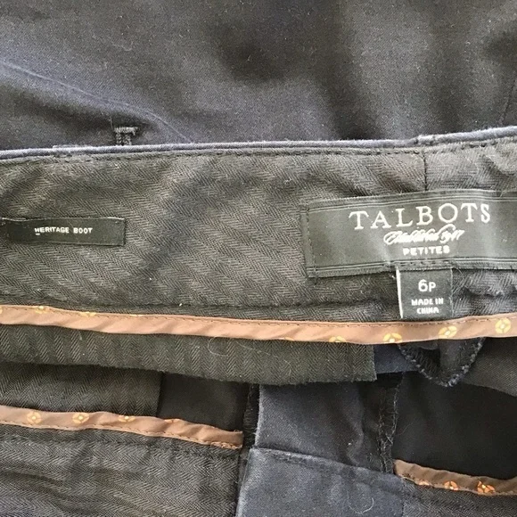Talbots Heritage Boot black chino style pants size 6P - Picture 4 of 6